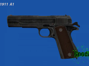 Colt M1911 A1 Realistic Model 3D Model