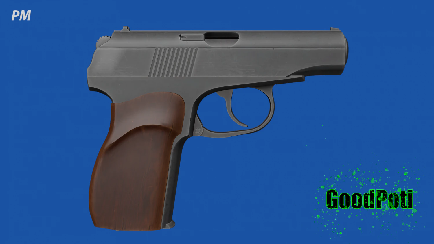PM - Makarov Pistol 3D Model .c4d .max .obj .3ds .fbx .stl .blend 