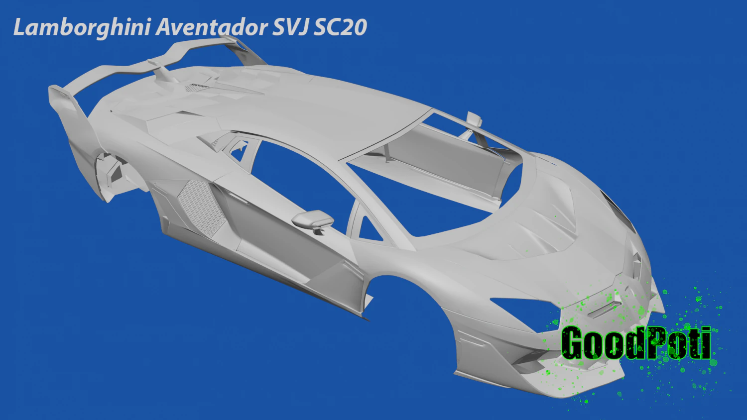 Lamborghini-Aventador SVJ SC20 3D Print Model .c4d .max .obj .3ds .fbx .stl .blend 