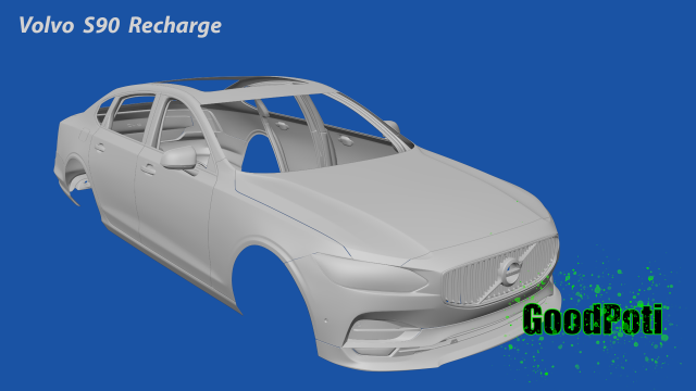 Volvo S90 Recharge 3Dプリントモデル .c4d .max .obj .3ds .fbx .stl .blend 