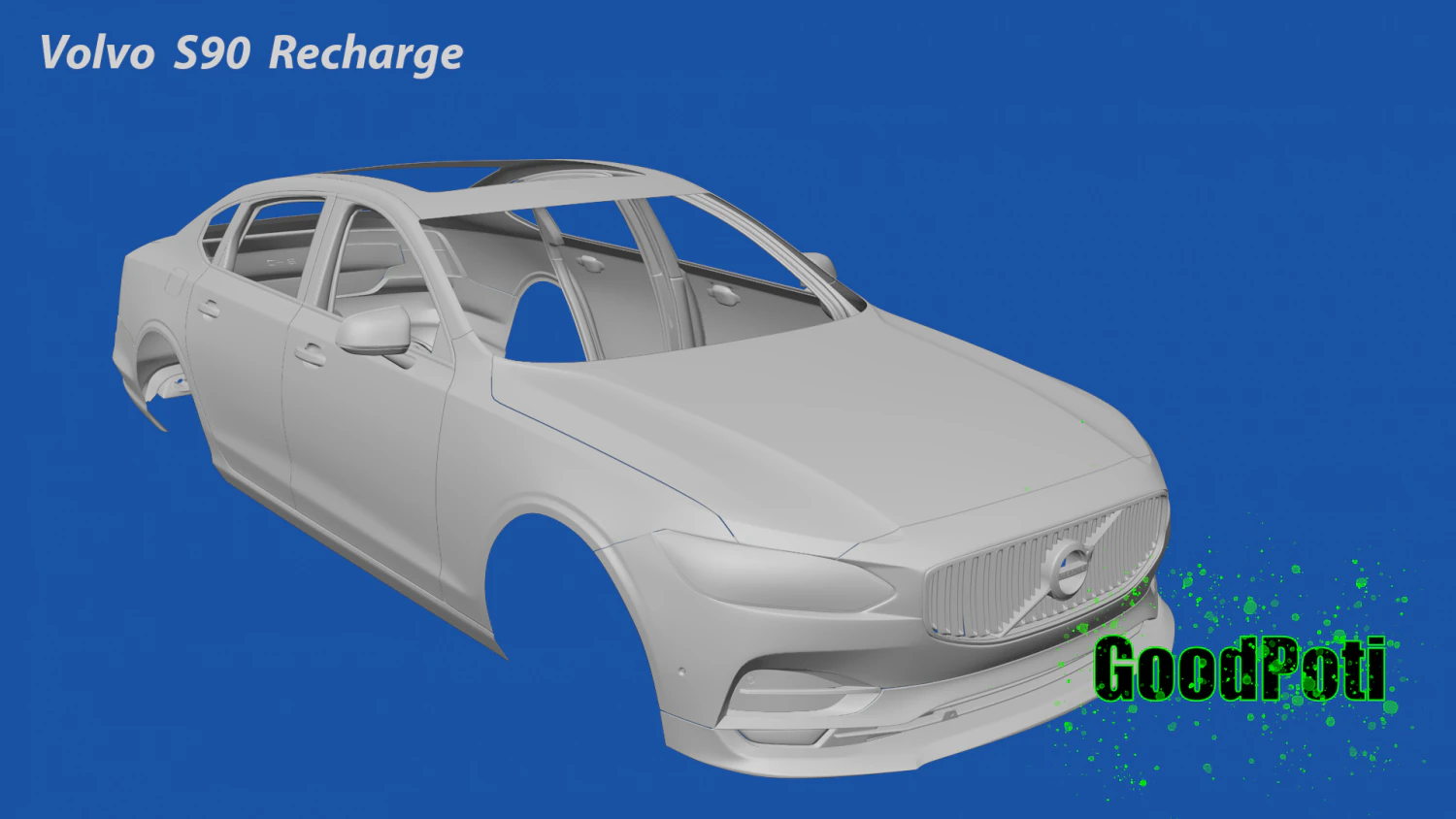 Volvo S90 Recharge 3D Print Model .c4d .max .obj .3ds .fbx .stl .blend 