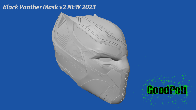 Black Panther Mask v2 NEW 2023 Modello di stampa 3D .c4d .max .obj .3ds .fbx .stl .blend 