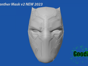 Black Panther Mask v2 NEW 2023 Modello di stampa 3D