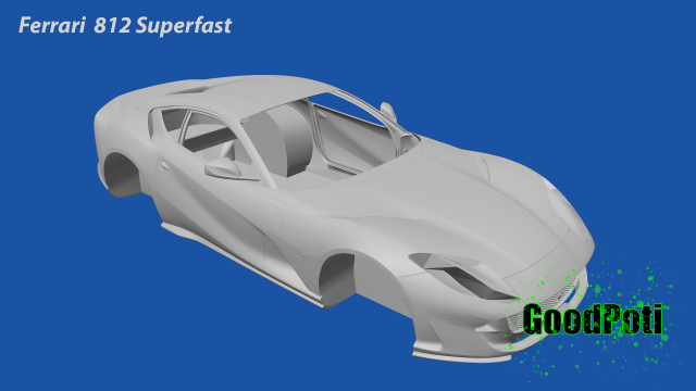 Ferrari 812 Superfast Model Cetak 3D .c4d .max .obj .3ds .fbx .stl .blend 