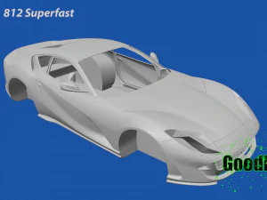 Ferrari 812 S&uuml;per Hızlı 3D Baskı Modeli