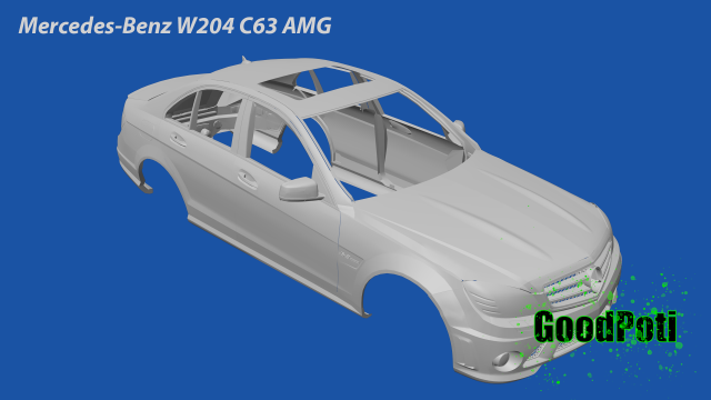 Mercedes-Benz W204 C63 AMG 3D Принт Модель .c4d .max .obj .3ds .fbx .stl .blend 