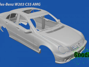 Mercedes-Benz W203 C55 AMG 3D Baskı Modeli