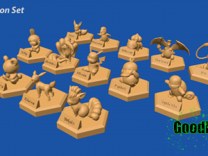 Pokemon Set Toys print 13 in 1 3D 프린트 모델