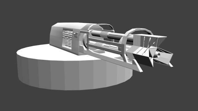 laser minigun 3D 模型 .c4d .max .obj .3ds .fbx .stl .blend 