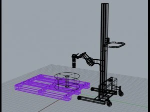 device for lifting and coup roll materials 3D Model