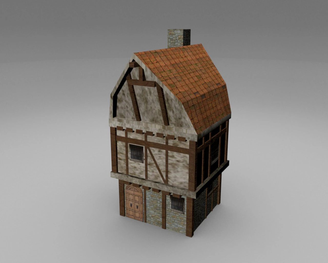 old house for game 3D Model .c4d .max .obj .3ds .fbx .stl .blend 