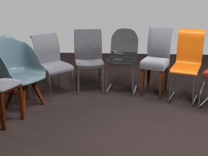 set of chairs 3Dモデル