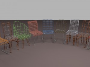 set of chairs 3Dモデル