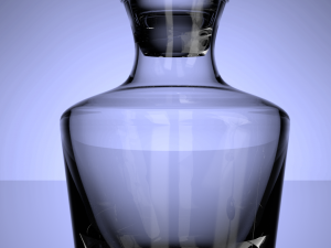 set of alcohol glasses with bottle Model 3D