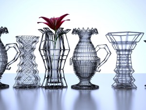 set of modern vases 3D Модель