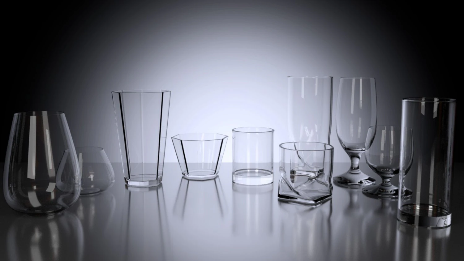 set of modern glasses 3D Model .c4d .max .obj .3ds .fbx .stl .blend 