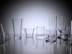 set of modern glasses Model 3D