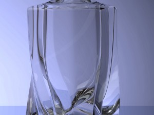 set of glasses and bottles for alcoholic beverage 3D Model