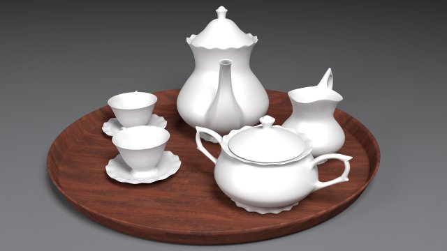 english tea set Model 3D .c4d .max .obj .3ds .fbx .stl .blend 