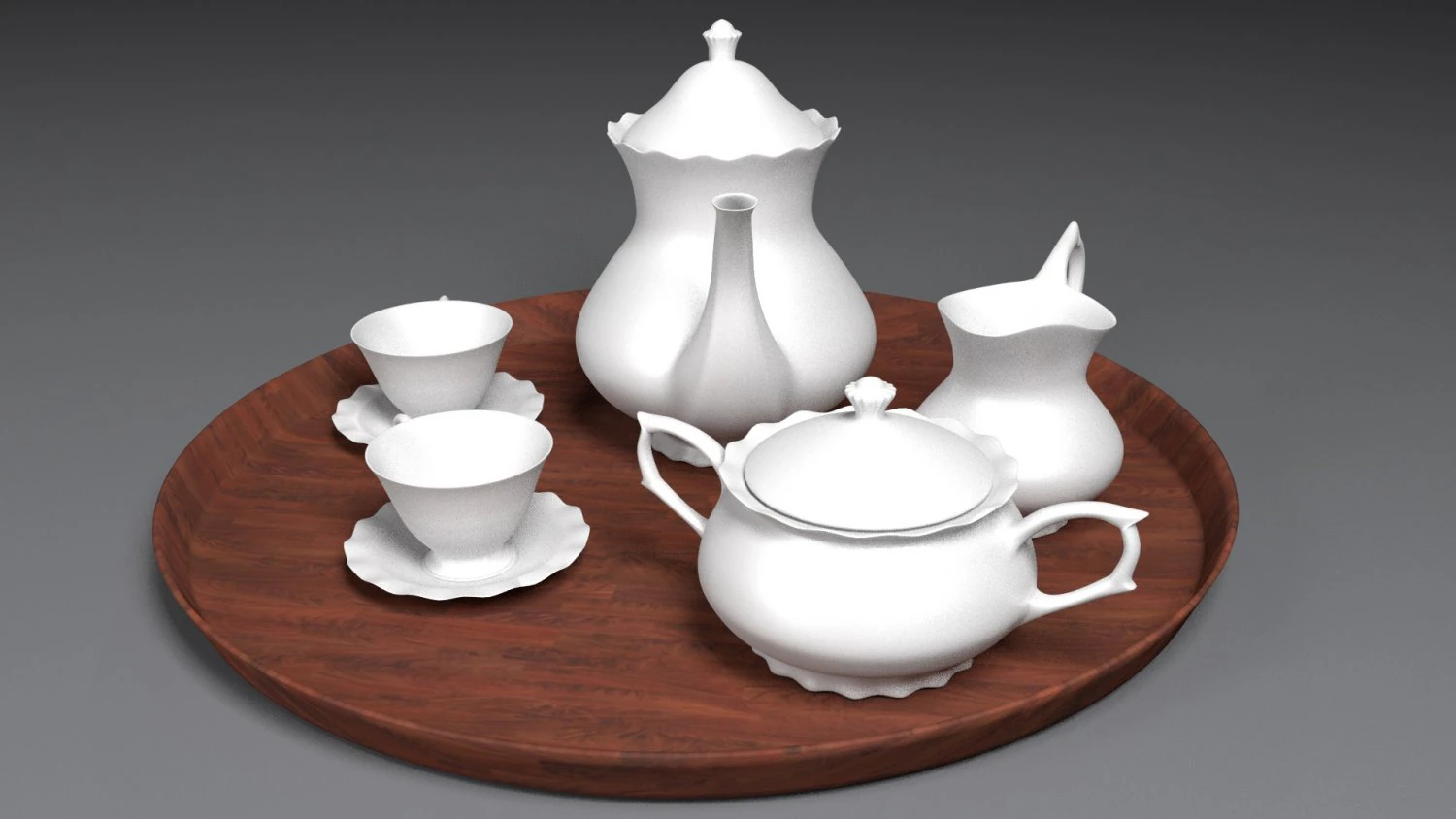 english tea set 3D Model .c4d .max .obj .3ds .fbx .stl .blend