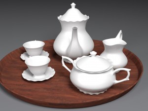 english tea set Model 3D