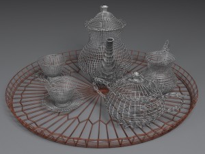 english tea set Model 3D