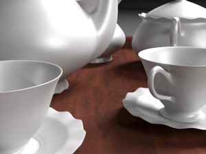 english tea set Model 3D