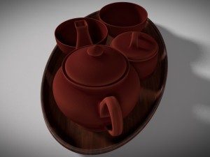 clay tea set Modèle 3D