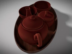 clay tea set 3D Model