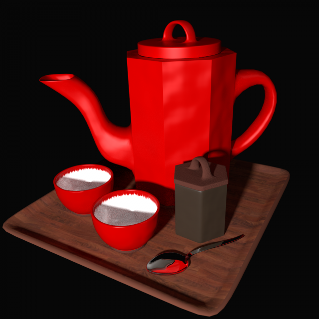 tea set 3D मॉडल .c4d .max .obj .3ds .fbx .stl .blend 