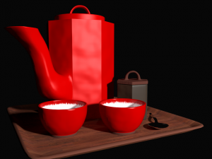 tea set 3D मॉडल