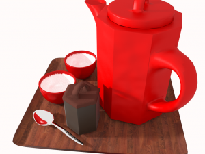 tea set 3D मॉडल