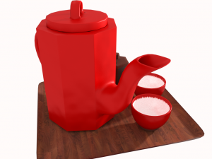 tea set 3D मॉडल
