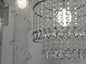 set of crystal ceiling lights 3D Model