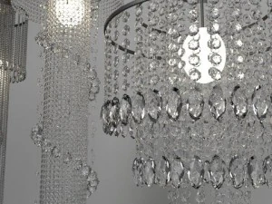set of crystal ceiling lights 3D Model