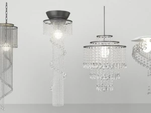set of crystal ceiling lights 3D Model