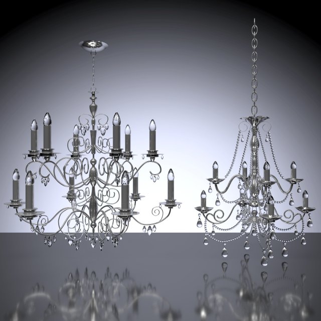 crystal ceilling lights 3D Модель .c4d .max .obj .3ds .fbx .stl .blend 