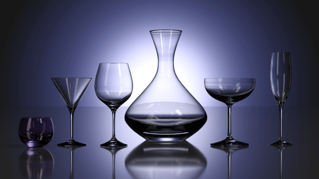 wine set 3D 模型 .c4d .max .obj .3ds .fbx .stl .blend 