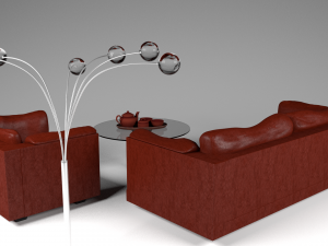 sofa and armchair set 3D-Modell