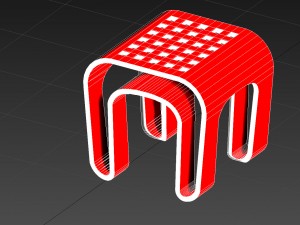 taburet in hi-tech 3D Model