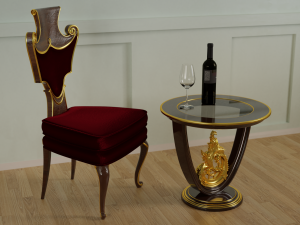 chair and table 3D मॉडल
