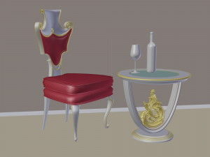 chair and table 3D Model