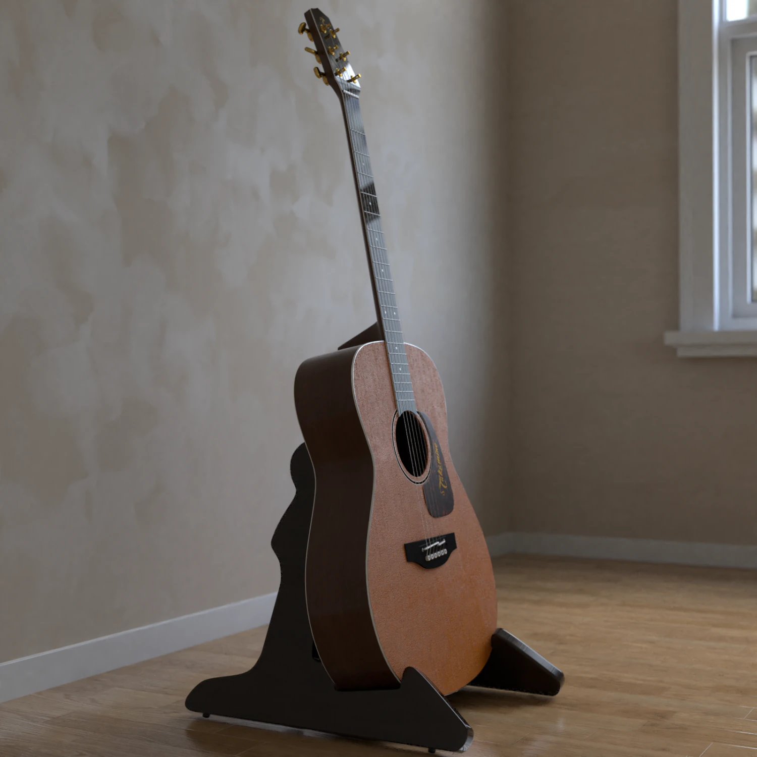 takamine acoustic guitar 3D Model .c4d .max .obj .3ds .fbx .stl .blend
