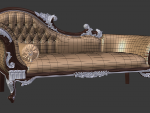 baroque sofa 3D मॉडल