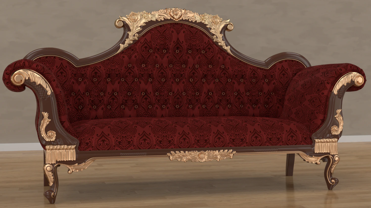baroque sofa 3D Model .c4d .max .obj .3ds .fbx .stl .blend 