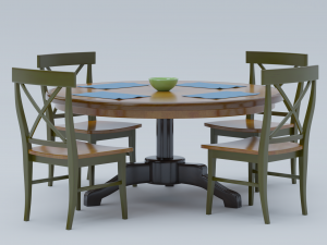 two and a half men dining room set 3D मॉडल