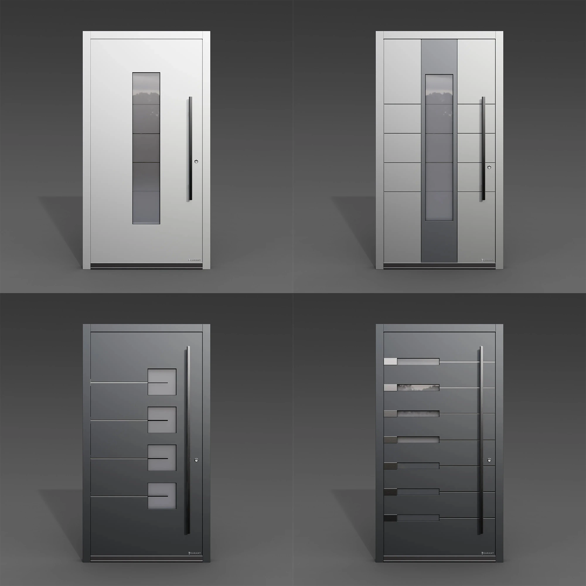 Modern Front Door Set 3D Model .c4d .max .obj .3ds .fbx .stl .blend 