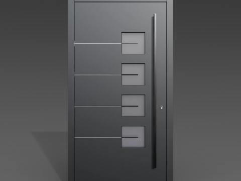 Modern Front Door Set 3D Модель
