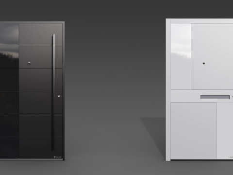 Modern Front Door Set 2 Model 3D