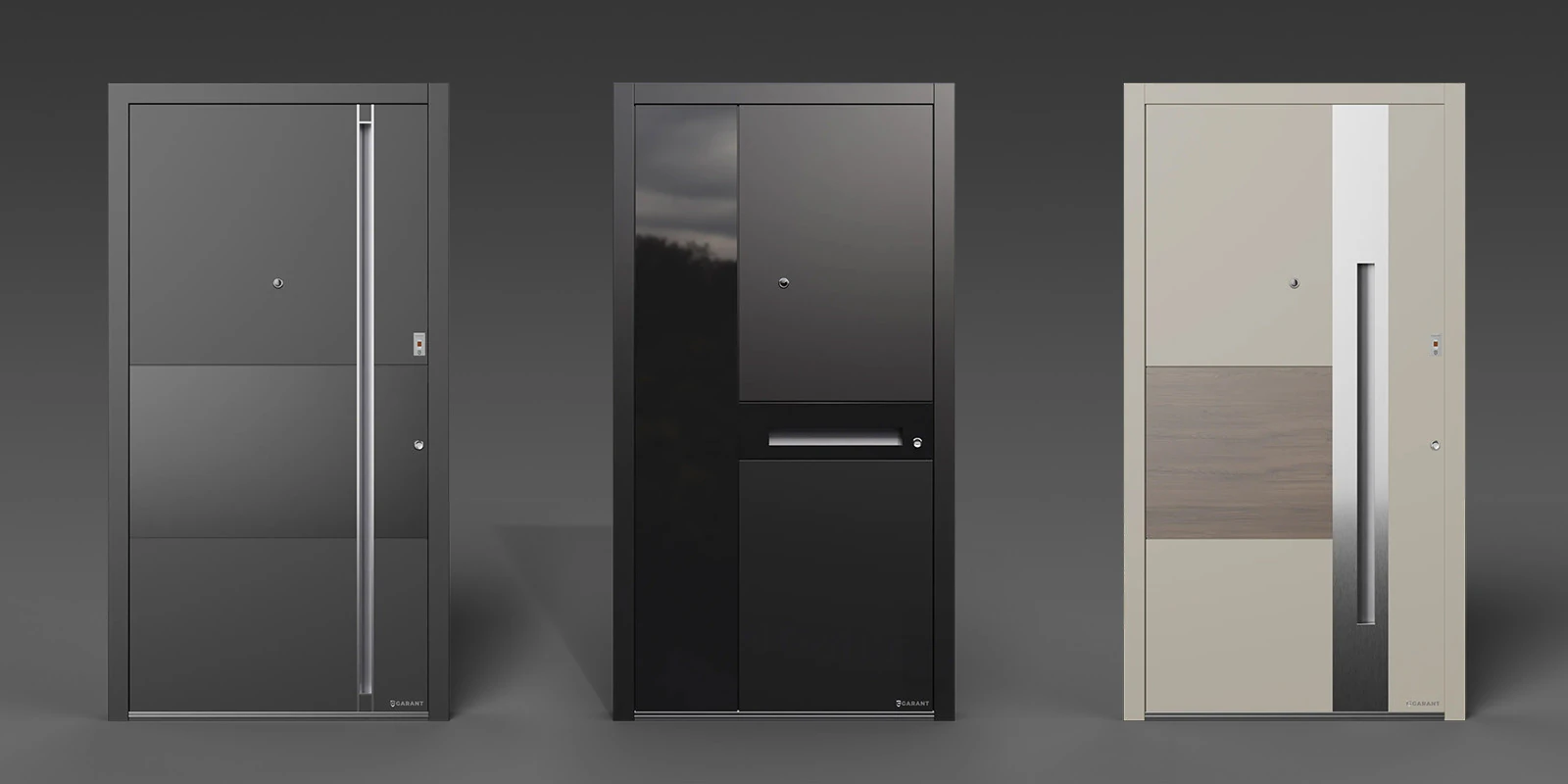 Modern Front Door Set 2 3D Model .c4d .max .obj .3ds .fbx .stl .blend 